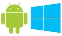 Ilustrasi Android dan Windows.